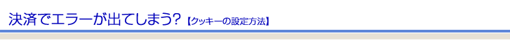 決済でエラーが出てしまう？